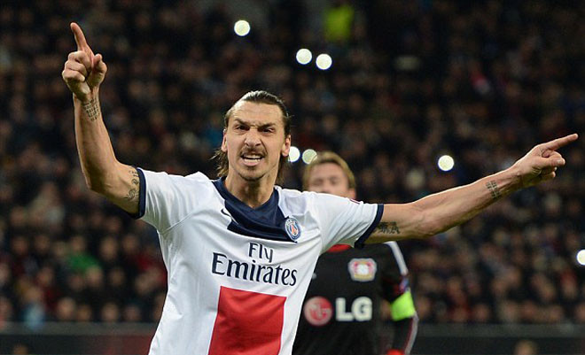 Ibrahimovic đã vươn lên dẫn đầu danh sách “Vua phá lưới” Champions League