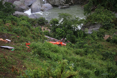 Hiện trường vụ tai nạn.