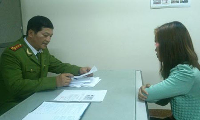 Nguyễn Thị C.T. tại công an phường Nguyễn Trung Trực, quận Ba Đình, Hà Nội.