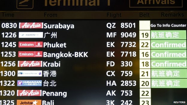 Bảng thông báo các chuyến bay tại sân bay Changi (Singapore). Ảnh: BBC