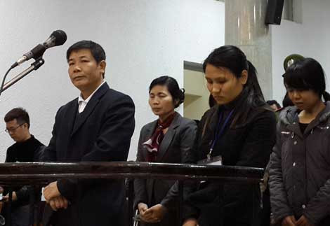 Các bị cáo trong phiên xét xử sơ thẩm.