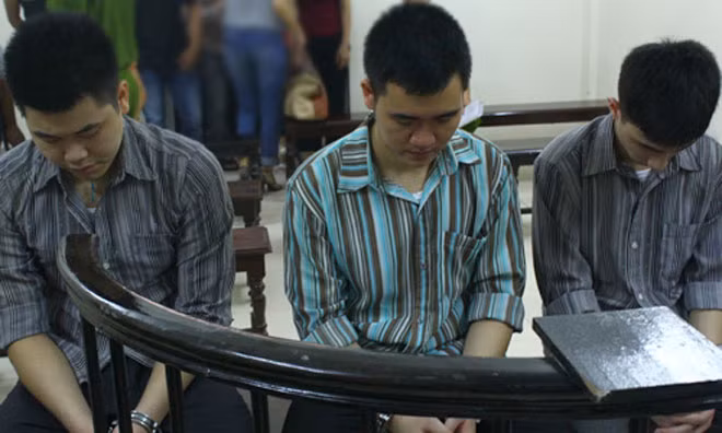 Các bị cáo tại tòa.