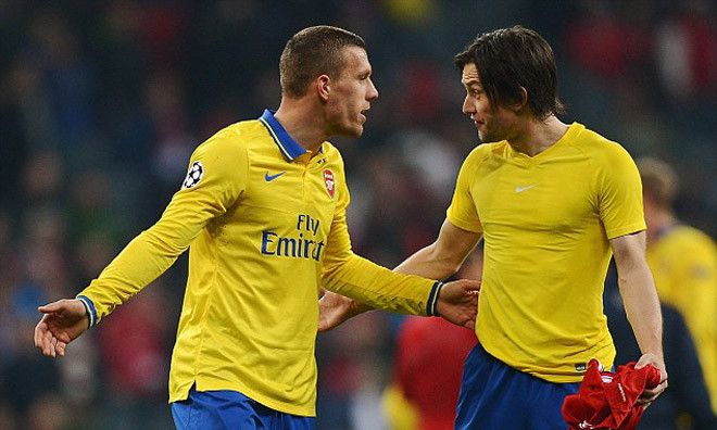 Bản tin thể thao 7H: Podolski và Rosicky cãi nhau như ‘mổ bò’ 