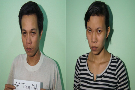 Cặp vợ chồng có hành vi ngược đãi con ruột bị tạm giữ tại cơ quan công an thị xã Dĩ An 