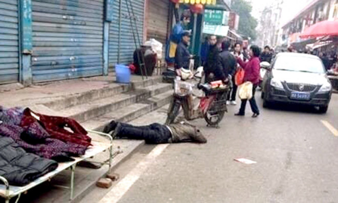 Bức ảnh hiện trường do nhân chứng đưa lên mạng xã hội Weibo.,