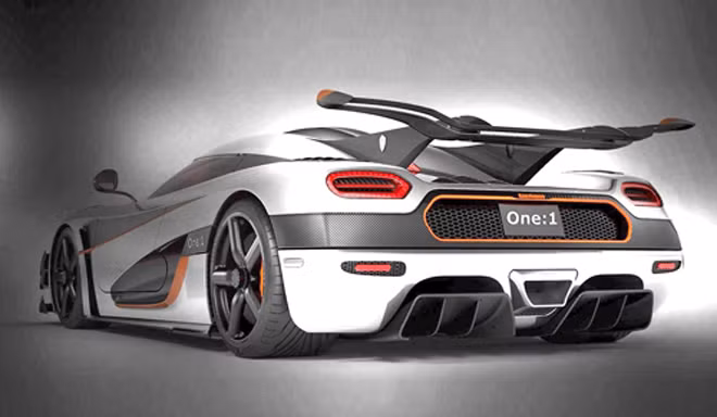 Bức ảnh chụp phía sau Koenigsegg One:1