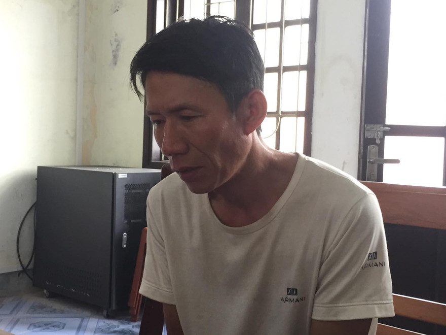 Đối tượng Hùng tại cơ quan công an