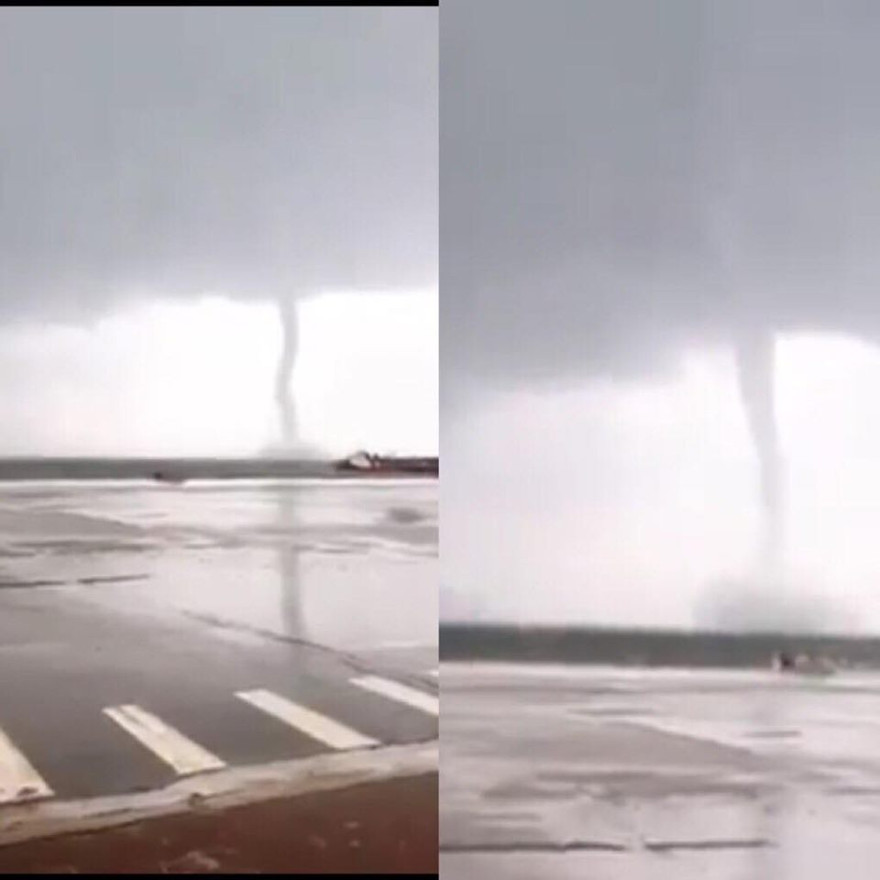 Vòi rồng cao hàng chục mét xuất hiện ở biển Vũng Áng trước giờ bão số 4 đổ bộ