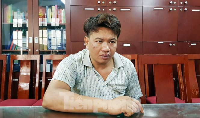 Bị can Đỗ Văn Bình tại cơ quan công an