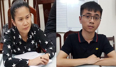 Các đối tượng tại cơ quan công an.