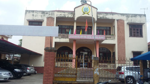 Trụ sở TAND huyện Hiệp Hòa nơi ông Giáp Văn Huyên công tác