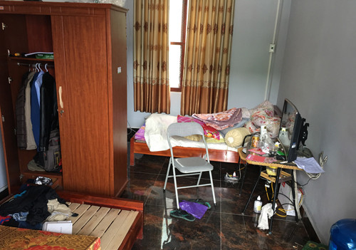 Phòng làm việc của ông Vinh, nơi xảy ra án mạng Ảnh: V.A.