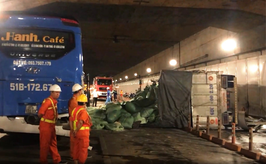 Hiện trường vụ tai nạn.