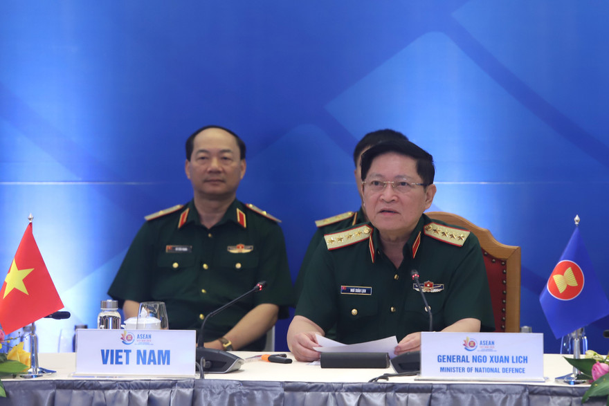 Đại tướng Ngô Xuân Lịch phát biểu tại ADSOM+, sáng 7/7