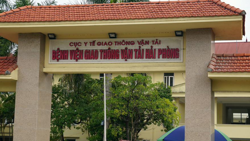 Bệnh viện GTVT Hải Phòng, nơi 2 điều dưỡng dương tính SARS-CoV-2 làm việc.