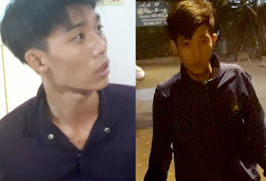 Kiệt và Bình bị bắt sau khi cướp giỏ xách.