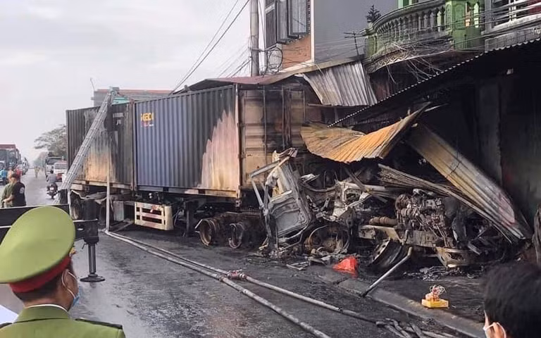 Hiện trường vụ tai nạn.