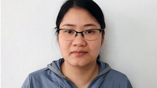 Đối tượng Trần Thị Thu Giang tại cơ quan công an.