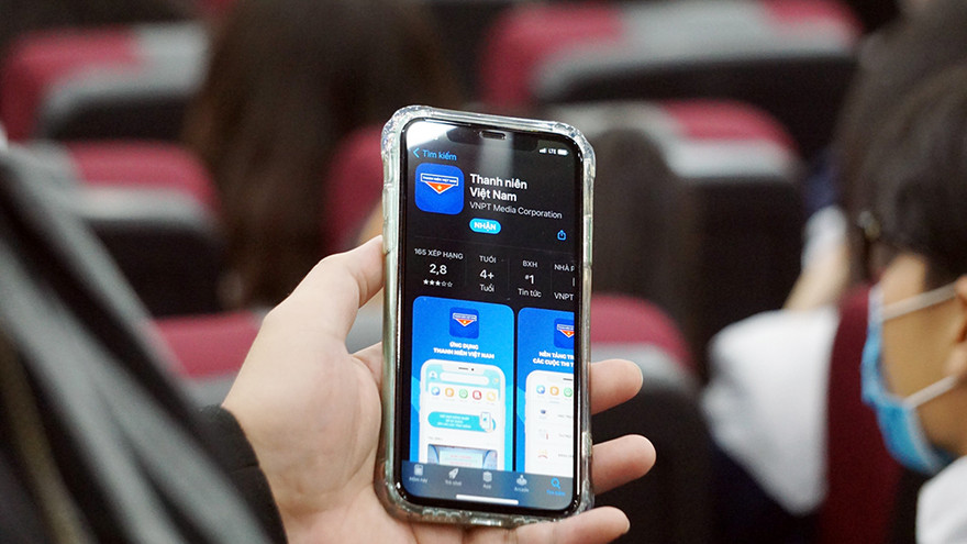 Giao diện ứng dụng di động "Thanh niên Việt Nam".