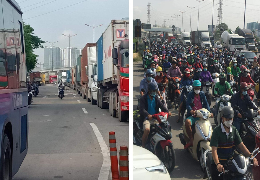 Sáng 29/4, các tuyến đường cửa ngõ phía Đông TPHCM xảy ra tình trạng ùn tắc nghiêm trọng. 