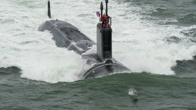 Tàu ngầm hạt nhân tấn công USS John Warner của Mỹ. Ảnh: US Navy