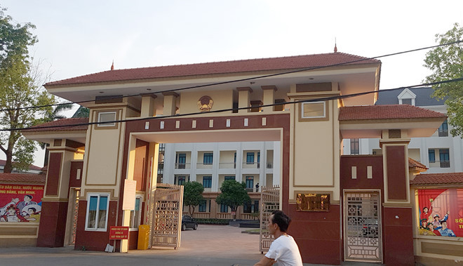 UBND huyện Vĩnh Tường, nơi Công an tỉnh Vĩnh Phúc bắt quả tang bà Kim Anh nhận tiền