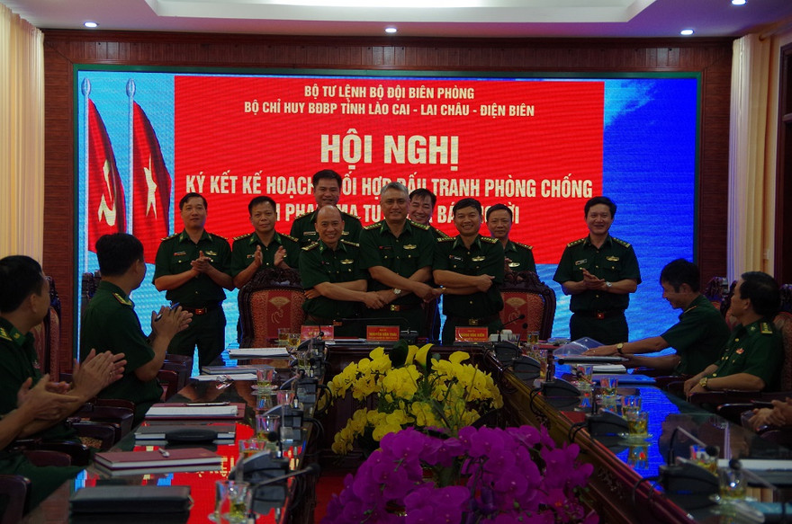 BĐBP 3 tỉnh Lào Cai, Lai Châu, Điện Biên ký kết kế hoạch phối hợp phòng chống tội phạm trên tuyến biên giới