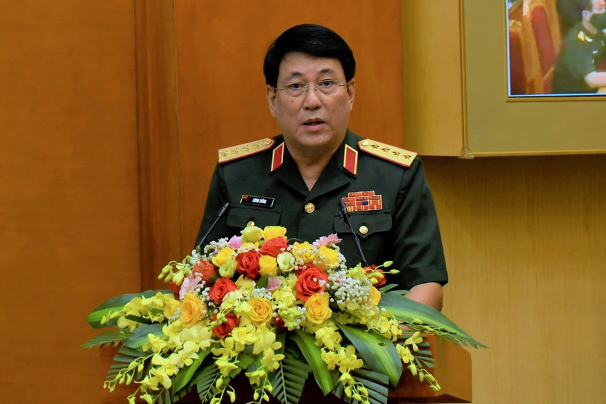 Đại tướng Lương Cường phát biểu phát động phong trào thi đua đặc biệt, sáng 23/8