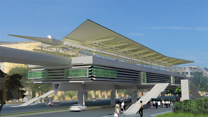 Phối cảnh ga trên cao tuyến 3