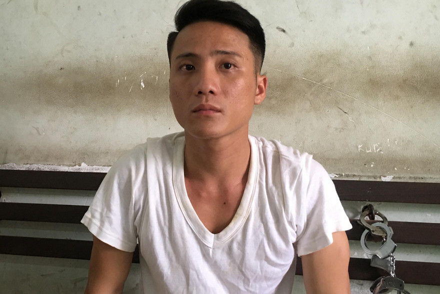 Trọng đầu thú sau khi gây án.