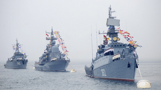 Các tàu của Hạm đội Thái Bình Dương. Ảnh: Tass