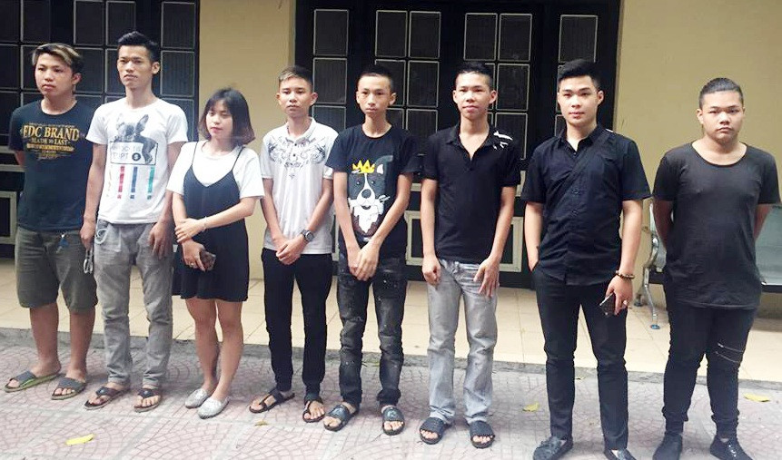Nhóm 7 đối tượng bị khởi tố về hành vi gây rối trật tự công cộng.