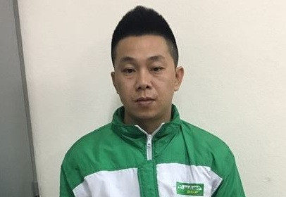 Phạm Huy Đoàn tại cơ quan công an. Ảnh: Hoàng Hà/ANTĐ