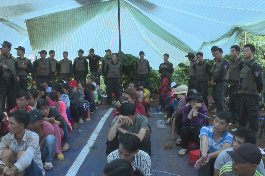 Truy tố 45 đối tượng đánh bạc trong vườn cà phê