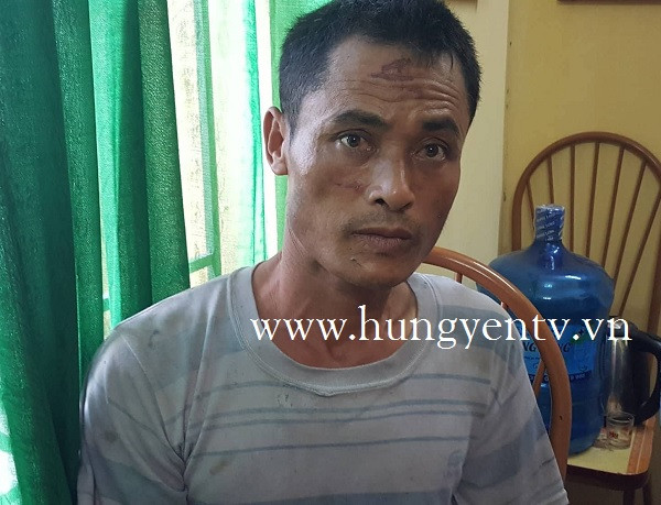 Đối tượng Nguyễn Văn Tươi tại cơ quan công an. Ảnh: hungyen.tv