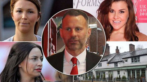 Giggs bị tố quan hệ từ cô hầu bàn đến gái bỏ chồng