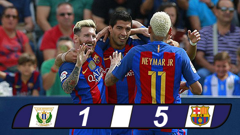 Sau trận thắng Celtic với tỷ số 7-0 tại Champions League, Barca trút thêm một cơn mưa bàn thắng khi gặp Leganes ở vòng bốn La Liga.