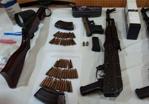 Số vũ khí cảnh sát thu giữ.