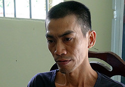 Lê Quang Tiến tại cơ quan điều tra. Ảnh: Long Hồ