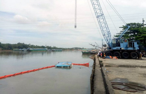 Vị trí tàu chìm tại cảng. Ảnh: Thái Hà