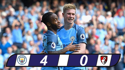 Thầy trò HLV Pep Guardiola đè bẹp Bournemouth với tỷ số 4-0 ở vòng 5 Premier League đêm qua.