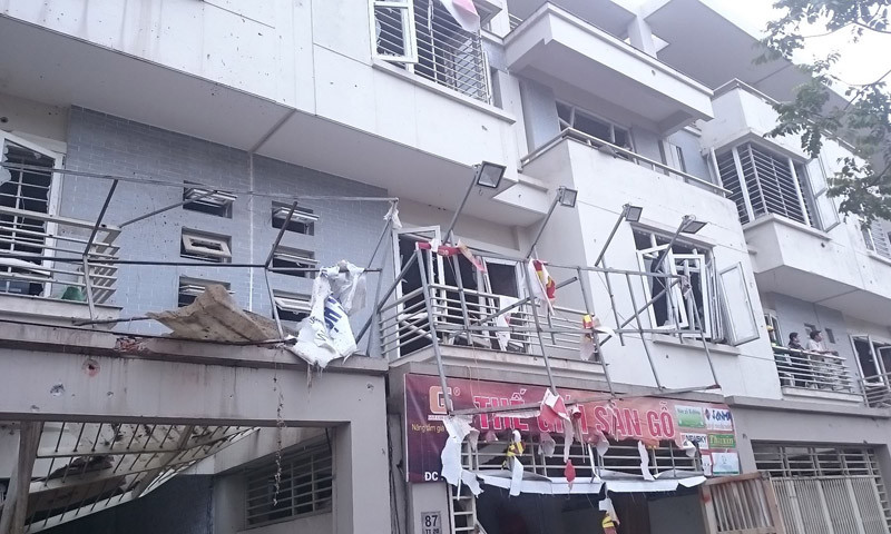 Hiện trường vụ nổ lớn ở Hà Đông.