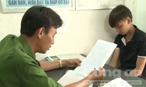 Đối tượng Đào Phước tại cơ quan Công an.