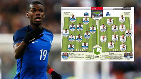 Lộ đội hình xuất phát của Pháp và Iceland