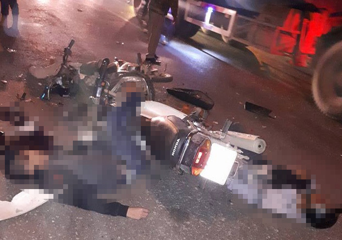 Hiện trường vụ tai nạn.