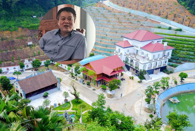 Ông Phạm Sỹ Quý (ảnh nhỏ) và căn biệt thự khủng.