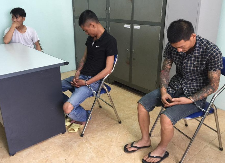 3 đối tượng tại cơ quan công an.