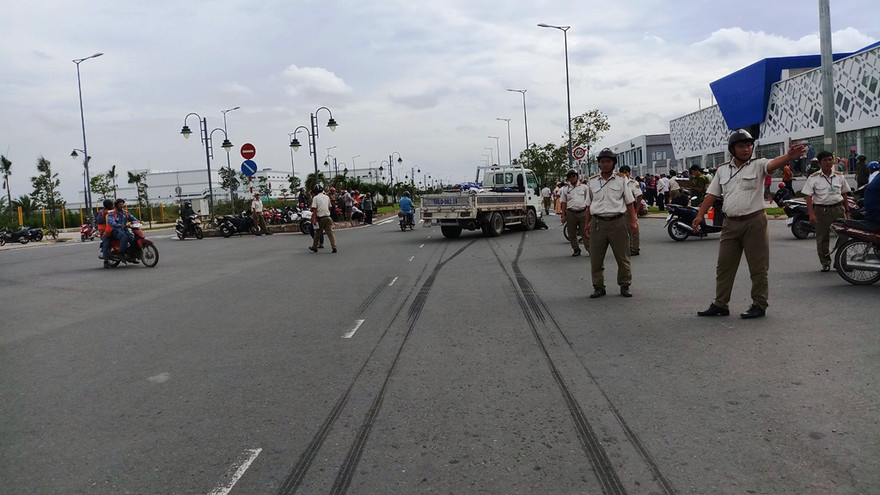 Hiện trường tai nạn khiến 2 người chết.