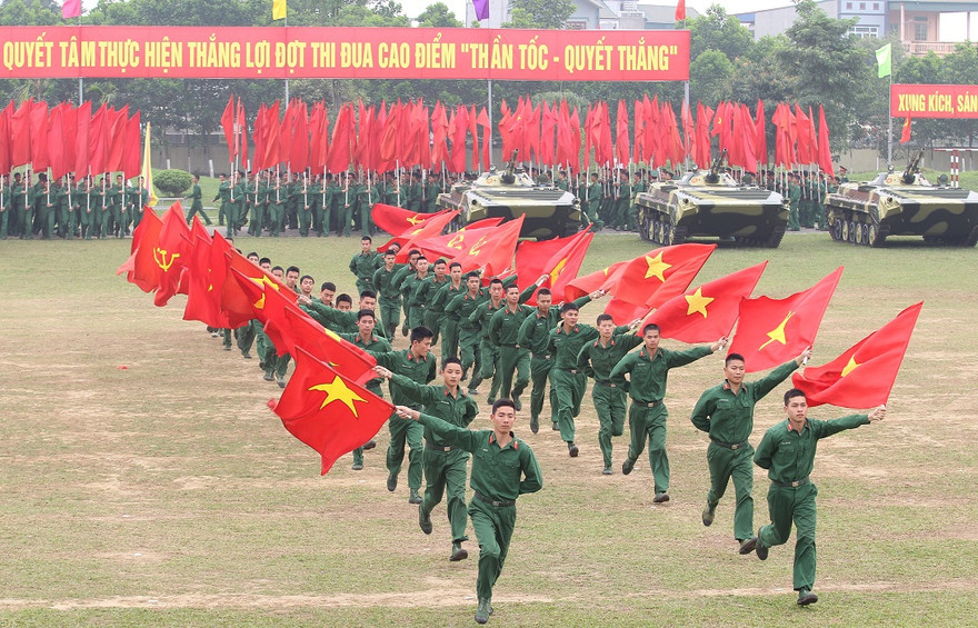 Đại hội Đoàn TNCS Hồ Chí Minh Quân đội lần thứ IX là đợt sinh hoạt chính trị sâu rộng của tuổi trẻ toàn quân. Ảnh: Nguyễn Minh