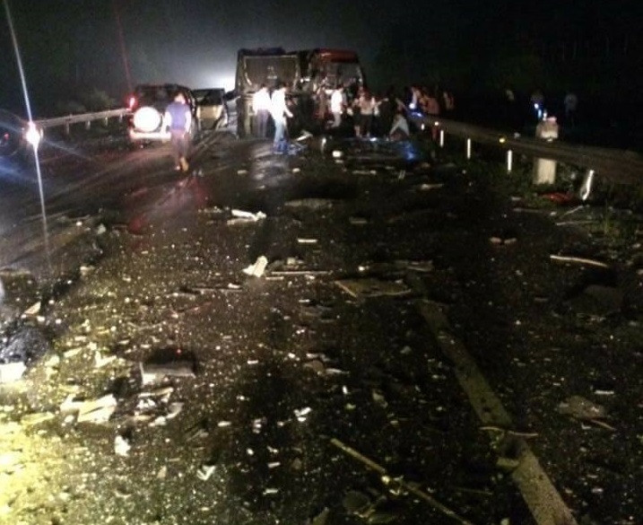 Hiện trường vụ tai nạn.